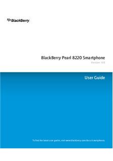 Blackberry Pearl 8220 manual. Tablet Instructions.